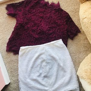 Lace Top and skirt together